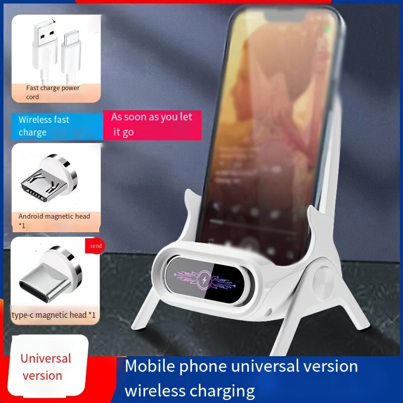 Universal Wireless Charger Stand – Fast Auto-Sensing Charging Dock for Car & Home Use