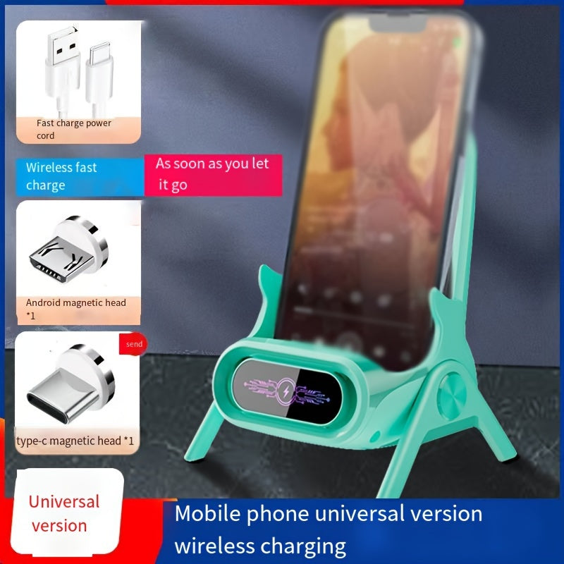 Universal Wireless Charger Stand – Fast Auto-Sensing Charging Dock for Car & Home Use