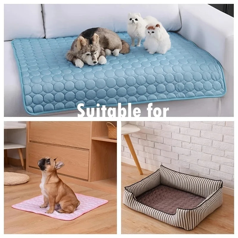 Extra Large Dog Cooling Mat – Summer Pet Ice Pad Blanket for Small & Big Dogs, Cats, Durable & Washable Bed Mat