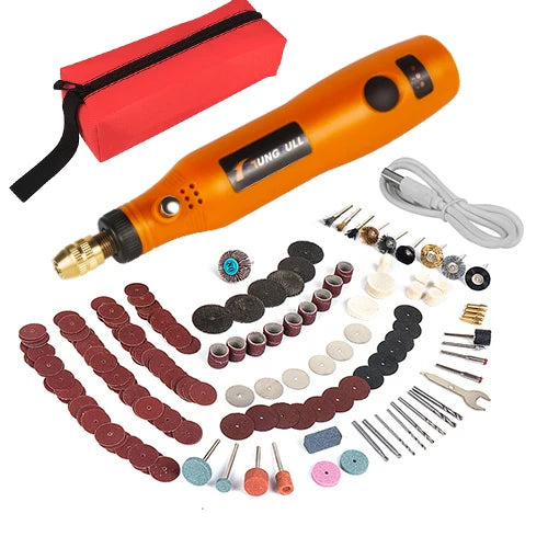 Dremel-Style Mini Electric Rotary Tool - Variable Speed Hand Drill for DIY Carving, Grinding, Polishing & Sanding
