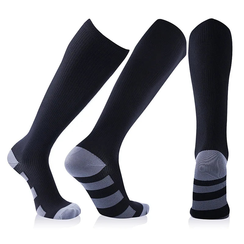 Unisex Compression Socks 20-30mmHg - Knee-High Anti-Fatigue & Pain Relief Socks for Running, Football & Sports