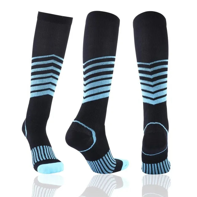 Unisex Compression Socks 20-30mmHg - Knee-High Anti-Fatigue & Pain Relief Socks for Running, Football & Sports