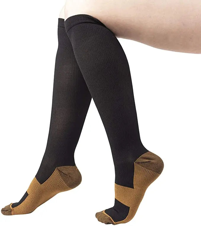 Unisex Compression Socks 20-30mmHg - Knee-High Anti-Fatigue & Pain Relief Socks for Running, Football & Sports