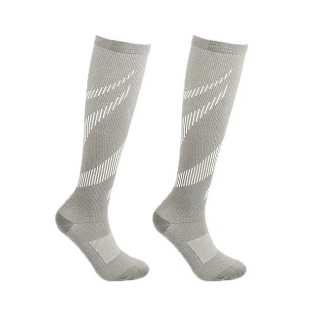 Unisex Compression Socks 20-30mmHg - Knee-High Anti-Fatigue & Pain Relief Socks for Running, Football & Sports