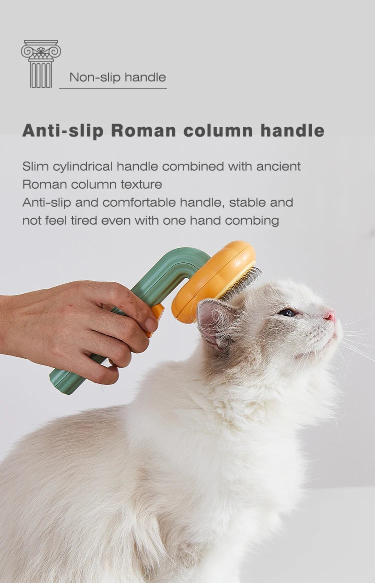 Pumpkin Pet Brush – Self-Cleaning Slicker Brush for Dogs & Cats, Removes Loose Undercoat & Tangles, Gentle Grooming Comb