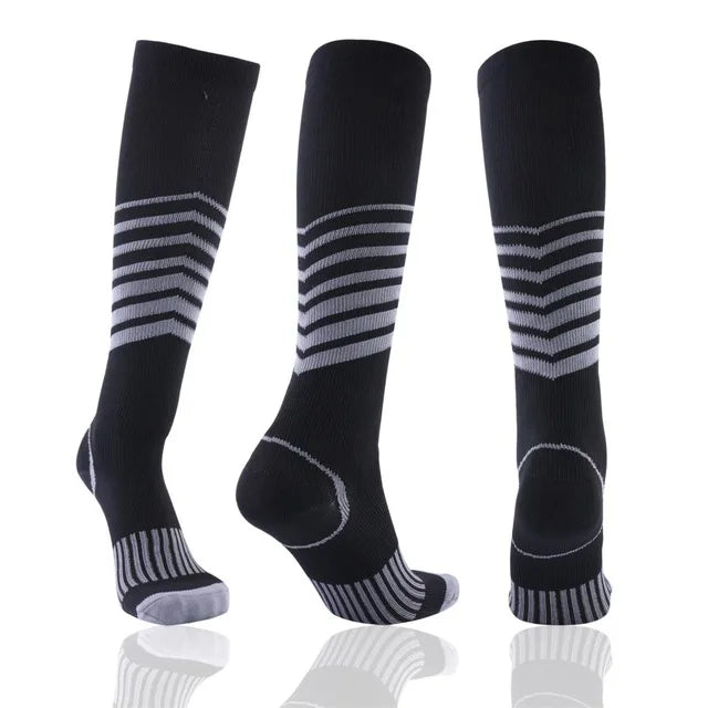 Unisex Compression Socks 20-30mmHg - Knee-High Anti-Fatigue & Pain Relief Socks for Running, Football & Sports