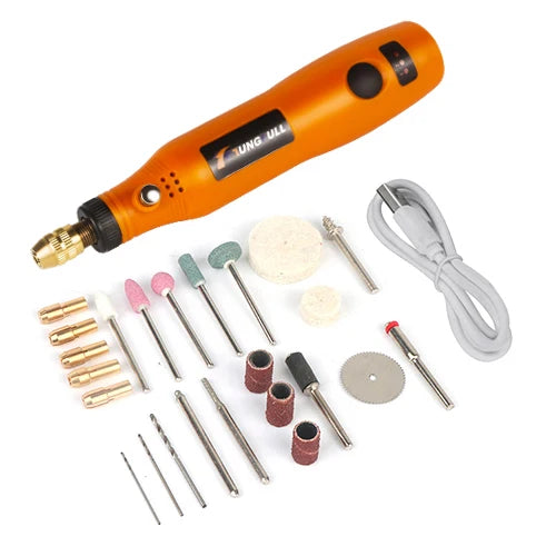 Dremel-Style Mini Electric Rotary Tool - Variable Speed Hand Drill for DIY Carving, Grinding, Polishing & Sanding