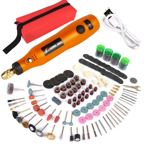 Dremel-Style Mini Electric Rotary Tool - Variable Speed Hand Drill for DIY Carving, Grinding, Polishing & Sanding