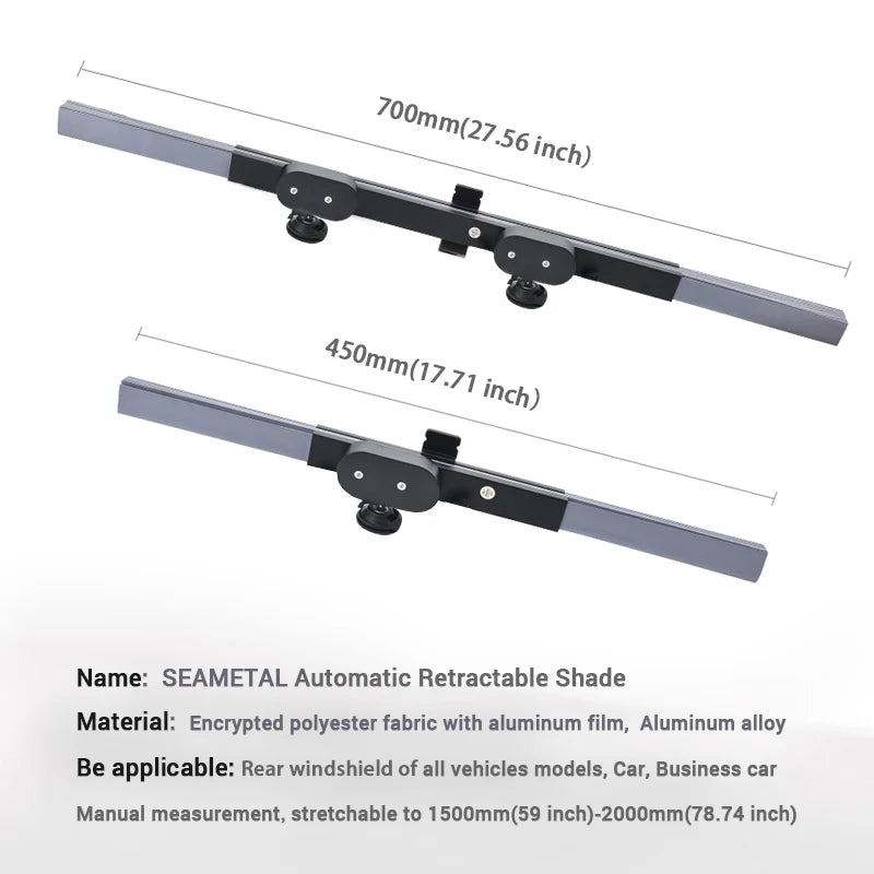 Retractable Car Windshield Sun Shade – UV Blocking Front/Rear Window Curtain with Suction Cups for Summer Heat Protection