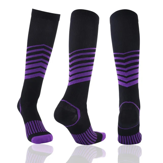Unisex Compression Socks 20-30mmHg - Knee-High Anti-Fatigue & Pain Relief Socks for Running, Football & Sports