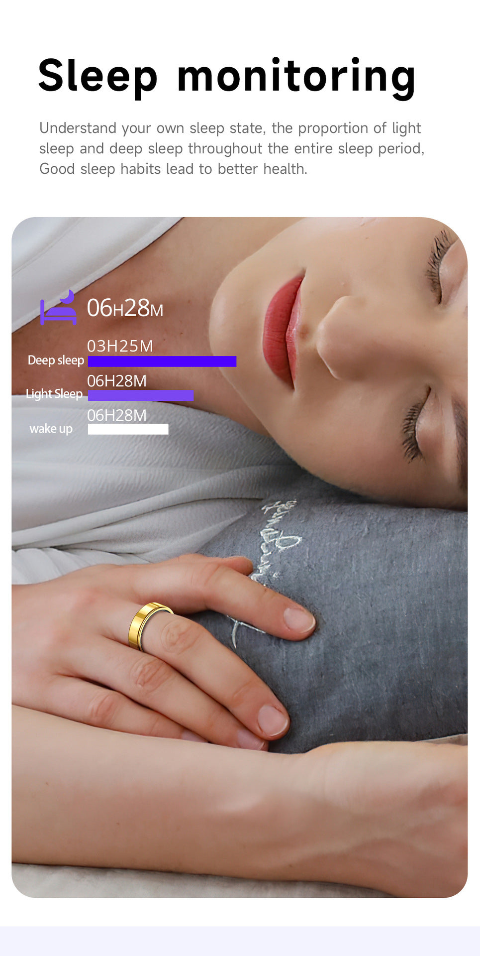 Ultra Narrow 6.5mm Smart Ring Heart Rate Blood Oxygen Sleep Sport Remote Control Phone Camera Tiktok Page Turning Waterproof APP