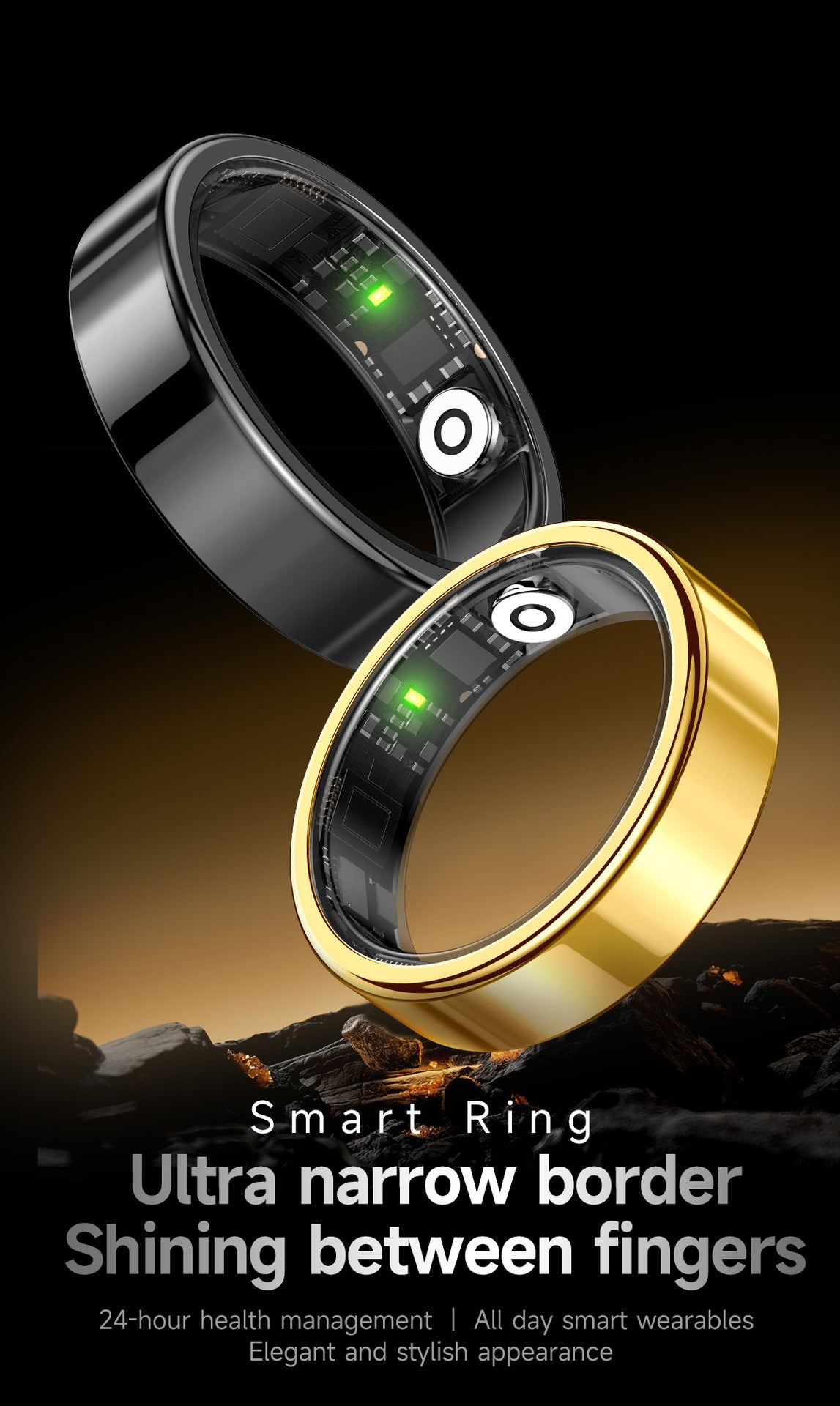 Ultra Narrow 6.5mm Smart Ring Heart Rate Blood Oxygen Sleep Sport Remote Control Phone Camera Tiktok Page Turning Waterproof APP