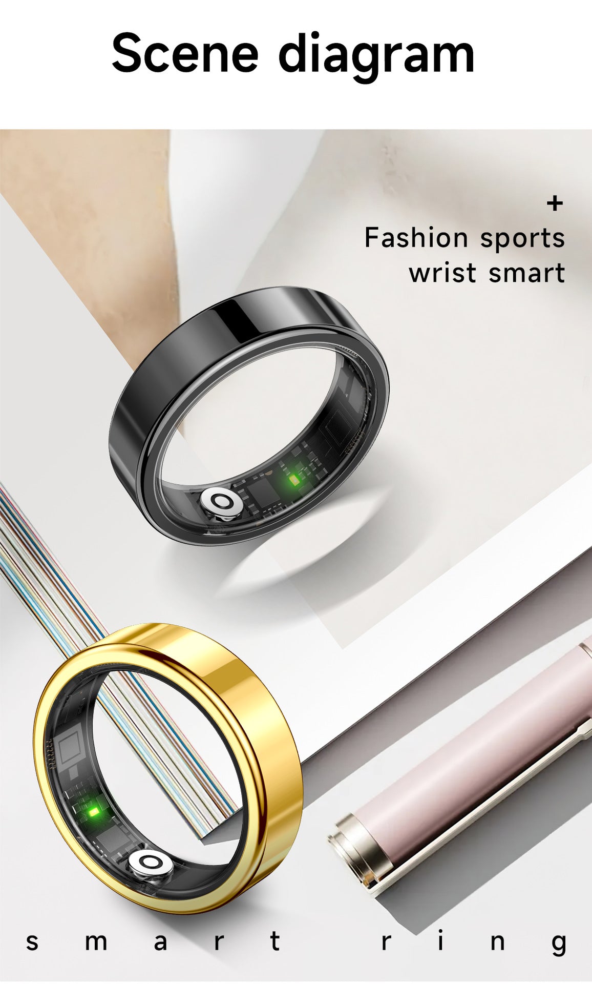 Ultra Narrow 6.5mm Smart Ring Heart Rate Blood Oxygen Sleep Sport Remote Control Phone Camera Tiktok Page Turning Waterproof APP