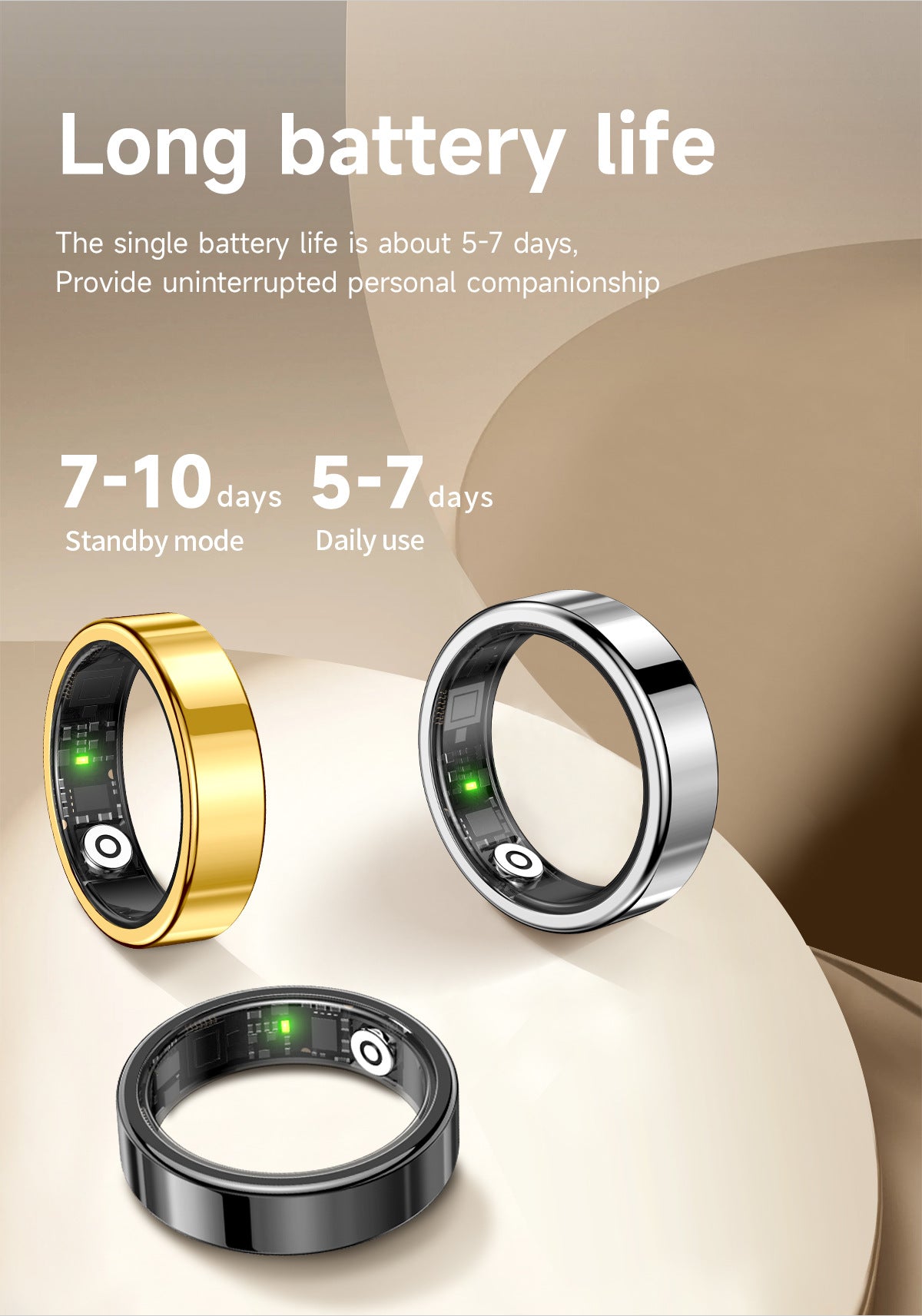 Ultra Narrow 6.5mm Smart Ring Heart Rate Blood Oxygen Sleep Sport Remote Control Phone Camera Tiktok Page Turning Waterproof APP