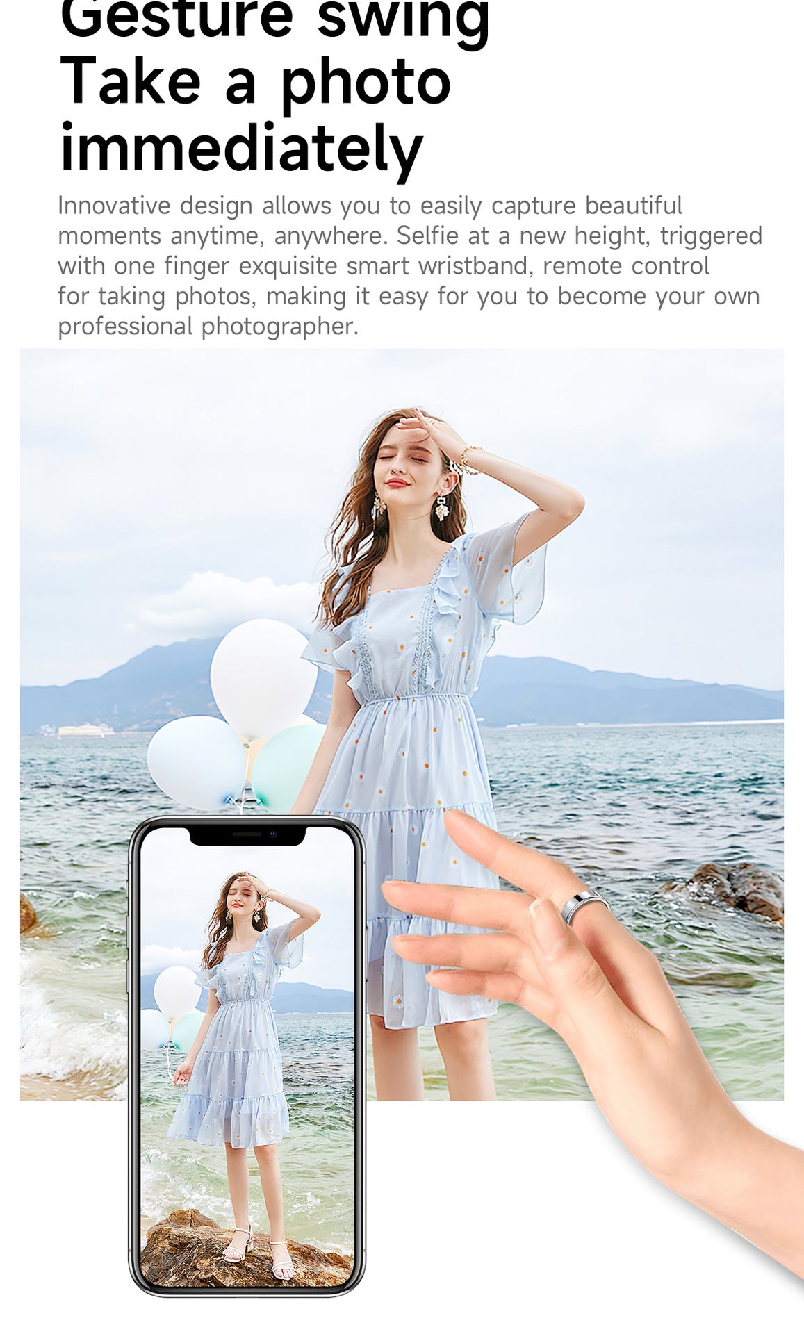 Ultra Narrow 6.5mm Smart Ring Heart Rate Blood Oxygen Sleep Sport Remote Control Phone Camera Tiktok Page Turning Waterproof APP
