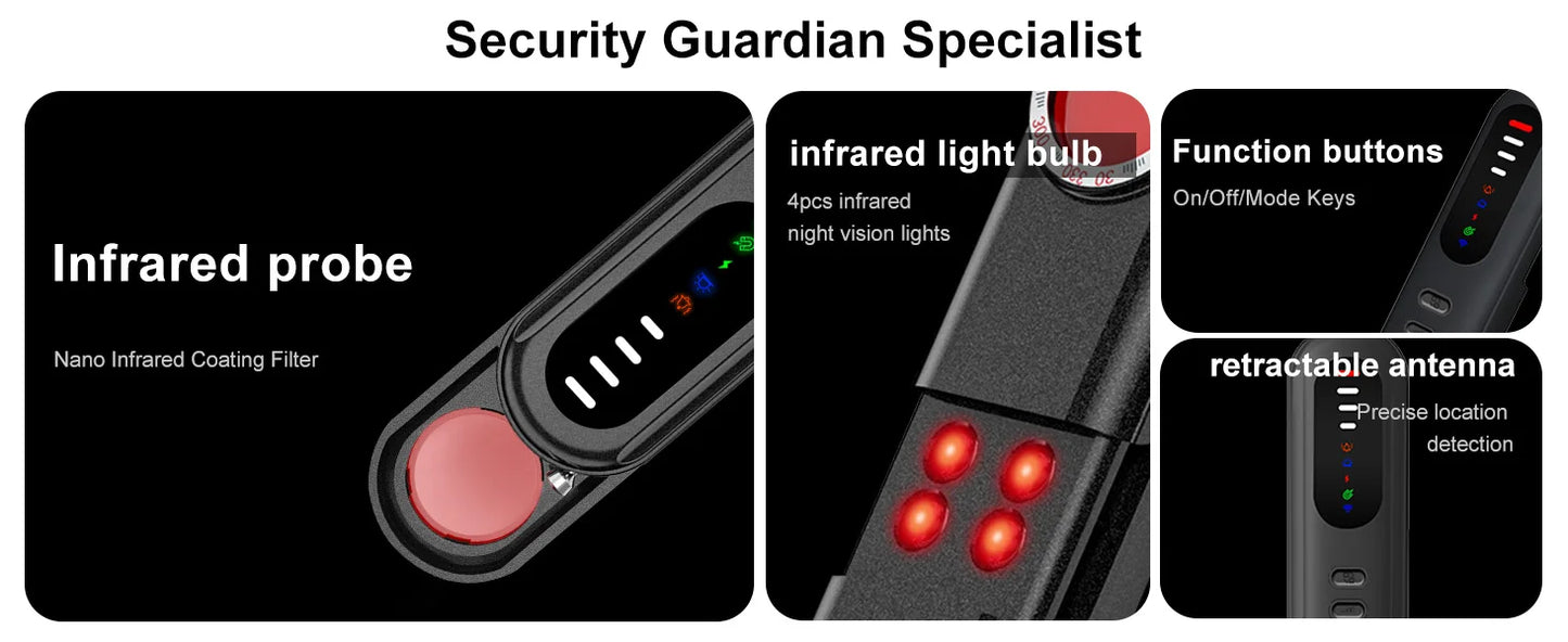 Camera Detector – Anti-Spy Infrared & GPS Signal Detection Alarm for Privacy Protection