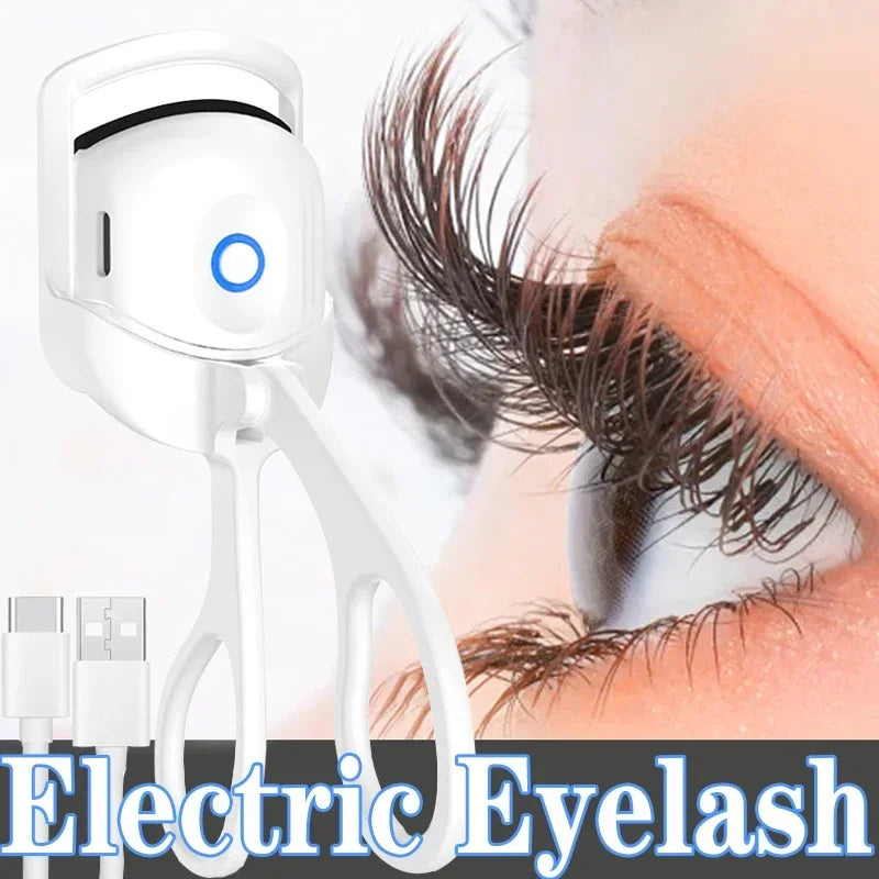 Portable Electric Heated Eyelash Curler – USB Rechargeable Lash Perm Tool with 2 Temperature Settings