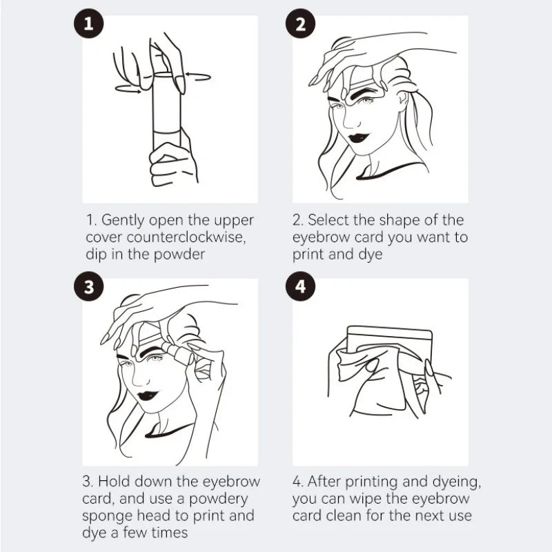 Waterproof Eyebrow Stamp Shaping Kit – Long-Lasting Powder with Templates & Brushes for Natural Brows