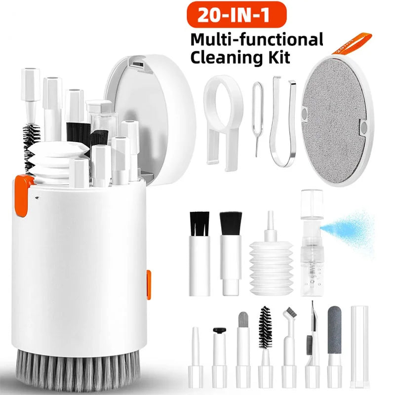20-in-1 Digital Cleaning Kit – Headset, Keyboard, Camera & Phone Cleaner Set with Brushes & Storage Case