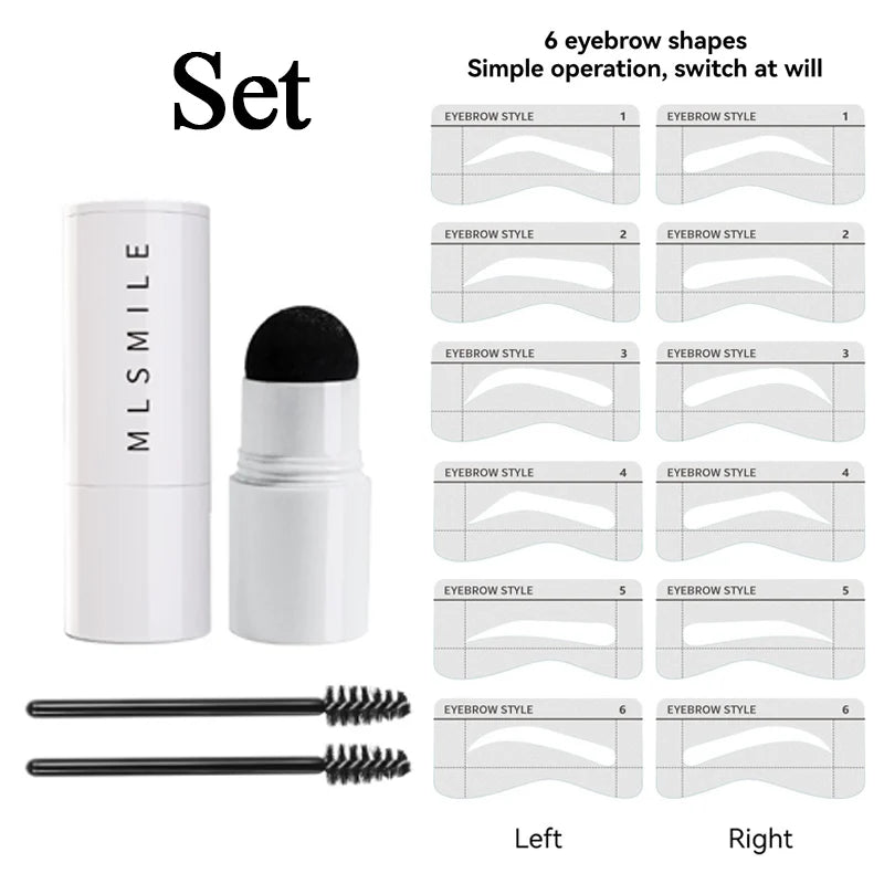Waterproof Eyebrow Stamp Shaping Kit – Long-Lasting Powder with Templates & Brushes for Natural Brows