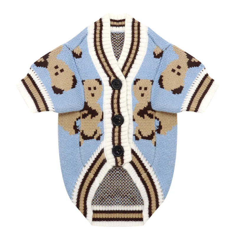 Luxury Knitted Winter Dog Sweater for Small Dogs – Warm Cardigan for Chihuahua & French Bulldog
