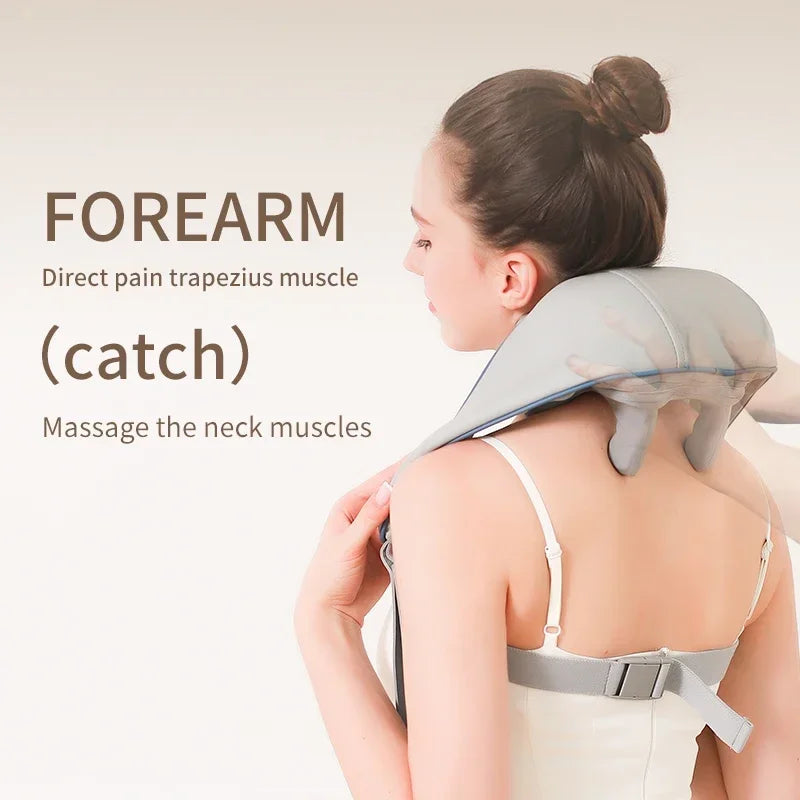 Wireless Neck and Shoulder Massager – Deep Tissue Kneading with Heat – Cervical Spine & Trapezius Muscle Relief