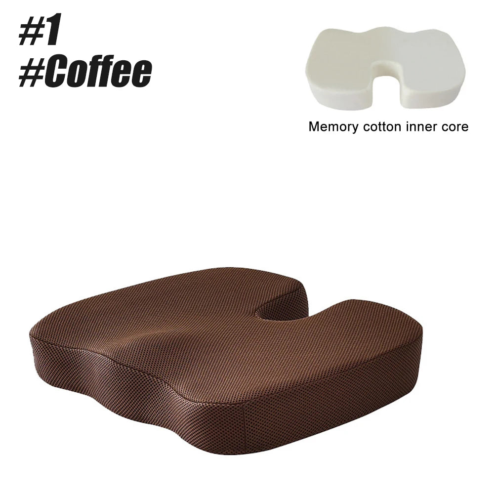 Seat Cushion for Office Chairs - Tailbone Pain Relief Pillow - Ergonomic Posture Support Pad