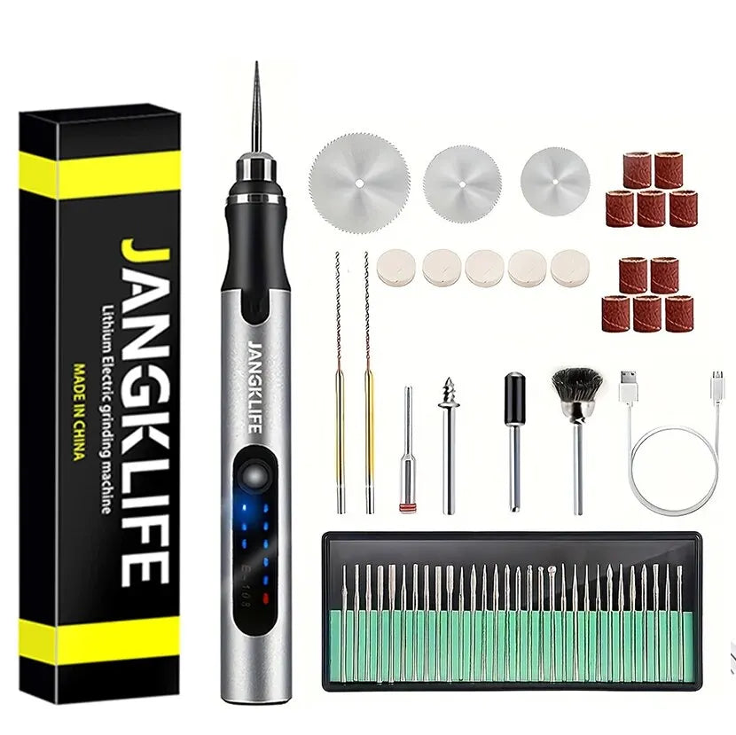 Cordless USB Rotary Tool Kit - Mini Wireless Drill & Engraving Pen for Wood, Jewelry, Metal, Glass & DIY Projects