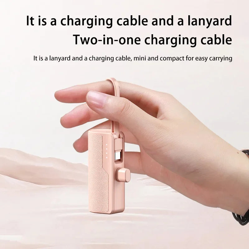 Xiaomi 50000mAh Mini Capsule Power Bank – Fast Charging with Built-in Lanyard, Type-C & Lightning Output