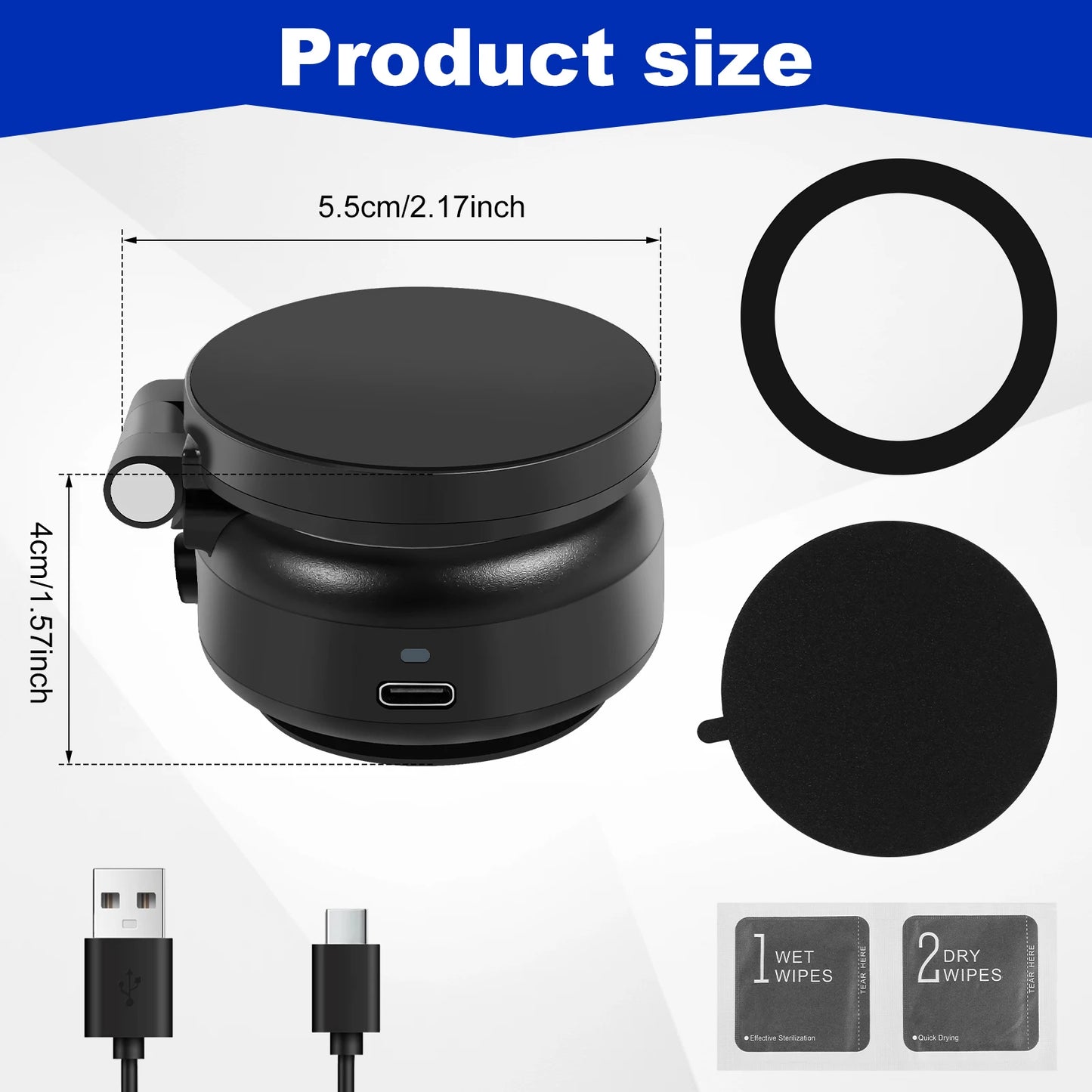 Suction Cup Magnetic Phone Mount – 360° Rotating Car & Desk Holder for All Smartphones