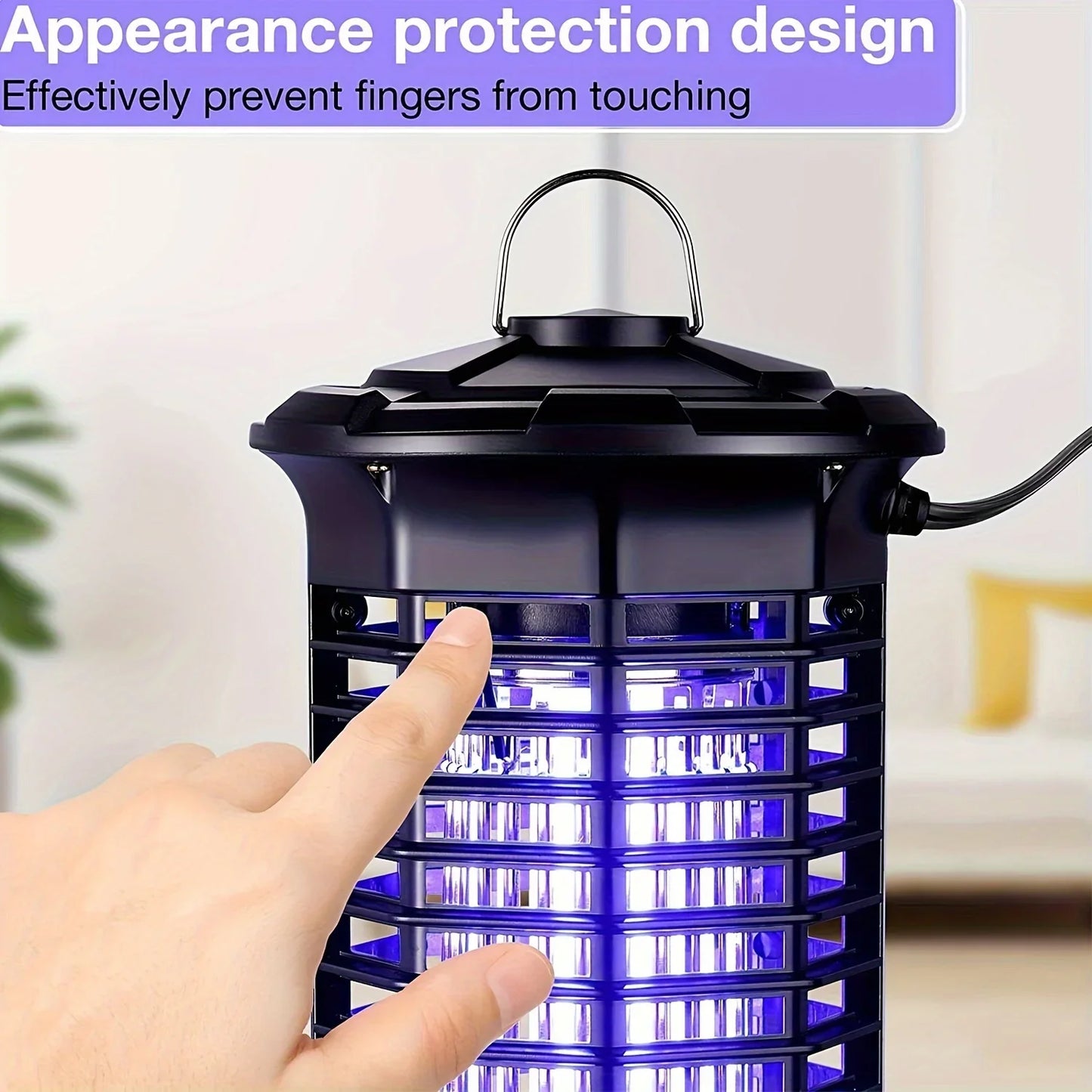 Powerful Outdoor Mosquito Zapper – UV LED Insect Trap with Electric Shock – Safe & Chemical-Free Pest Control