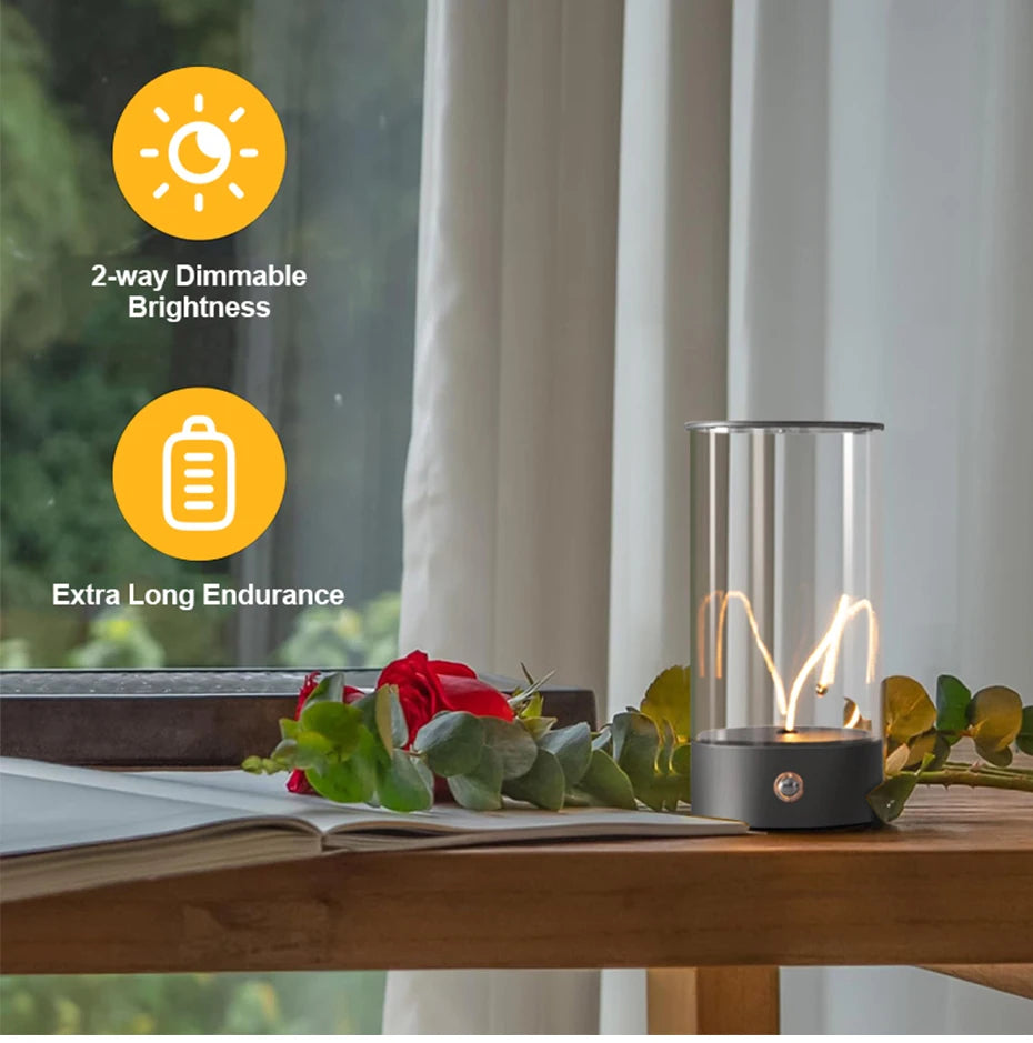 Minimalist Magnetic Touch-Control Desk Lamp – Cordless USB Rechargeable Night Light with 3 Ambient Colors