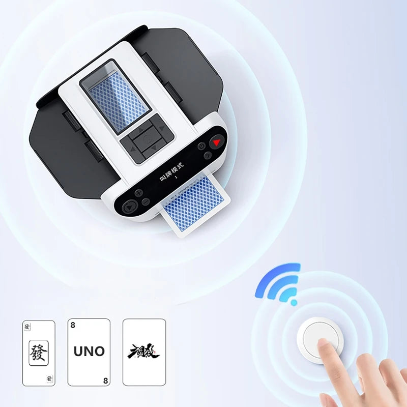 360° Rotating Automatic Card Shuffle Dealer Machine – 2-in-1 Shuffling & Dealing Tool for Poker, Party Games, and Outdoor Use