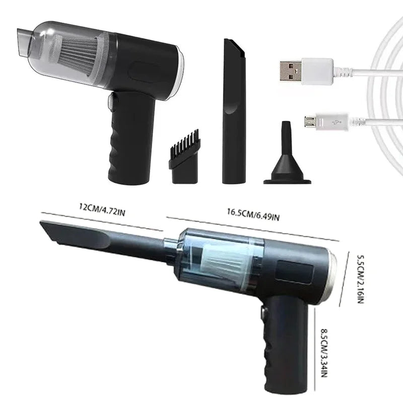 Powerful Wireless Portable Car Vacuum Cleaner - Mini Handheld Strong Suction Cleaning Machine for Car & Home