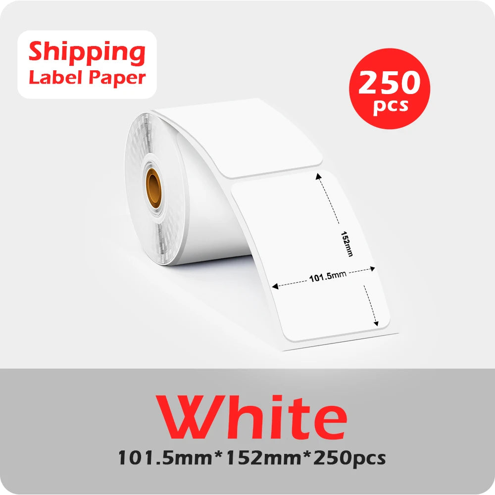 Phomemo 4x6 Thermal Shipping Label Paper – 500 Fanfold Labels, 100x150mm, Compatible with Zebra, Rollo, Phomemo, MUNBYN, Jiose & More