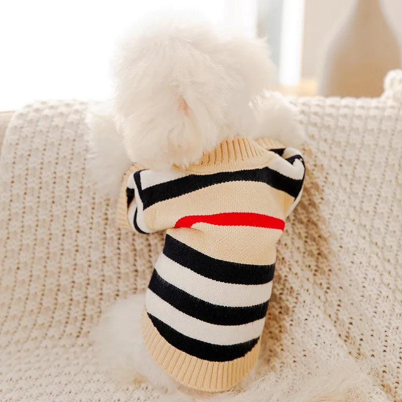 Luxury Knitted Winter Dog Sweater for Small Dogs – Warm Cardigan for Chihuahua & French Bulldog