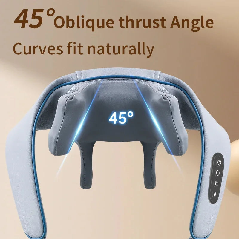 Wireless Neck and Shoulder Massager – Deep Tissue Kneading with Heat – Cervical Spine & Trapezius Muscle Relief