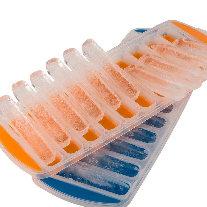 10-Grid Giant Silicone Ice Cube Tray – Long Strip Mold for Square Ice Blocks, Wine, Bars & Parties
