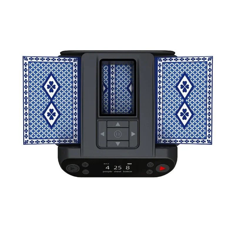 360° Rotating Automatic Card Shuffle Dealer Machine – 2-in-1 Shuffling & Dealing Tool for Poker, Party Games, and Outdoor Use