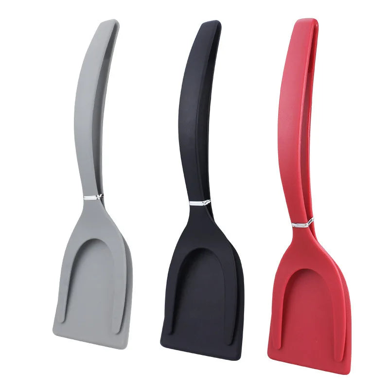 2-in-1 Grip Flip Spatula Tongs – Non-Stick Nylon Cooking Tool for Eggs, Pancakes, Omelets, Fish, and More