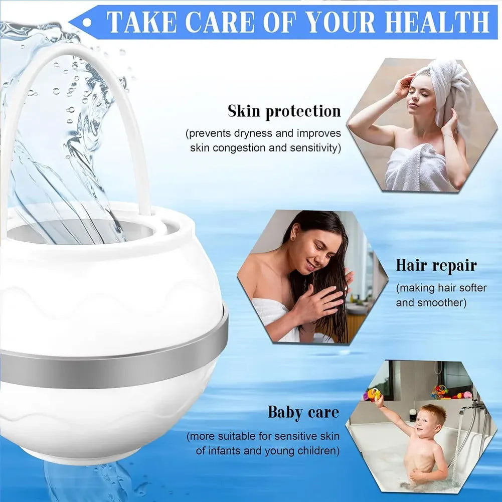BPA-Free Bath Ball Water Filter for Tub - Chlorine Removal, Improves Water Quality, Softer Smoother Skin