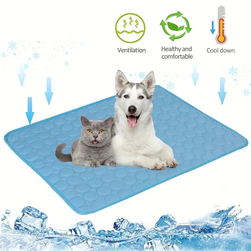 Extra Large Dog Cooling Mat – Summer Pet Ice Pad Blanket for Small & Big Dogs, Cats, Durable & Washable Bed Mat