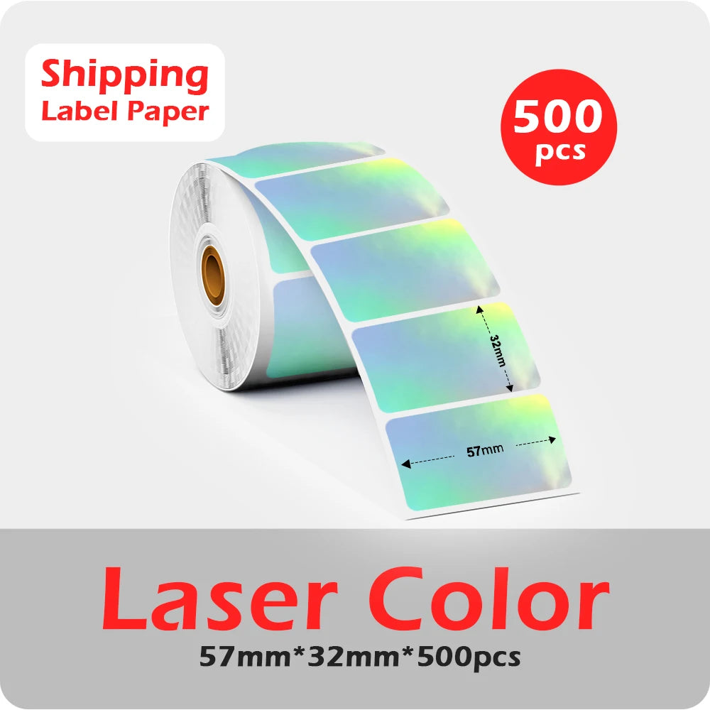 Phomemo 4x6 Thermal Shipping Label Paper – 500 Fanfold Labels, 100x150mm, Compatible with Zebra, Rollo, Phomemo, MUNBYN, Jiose & More