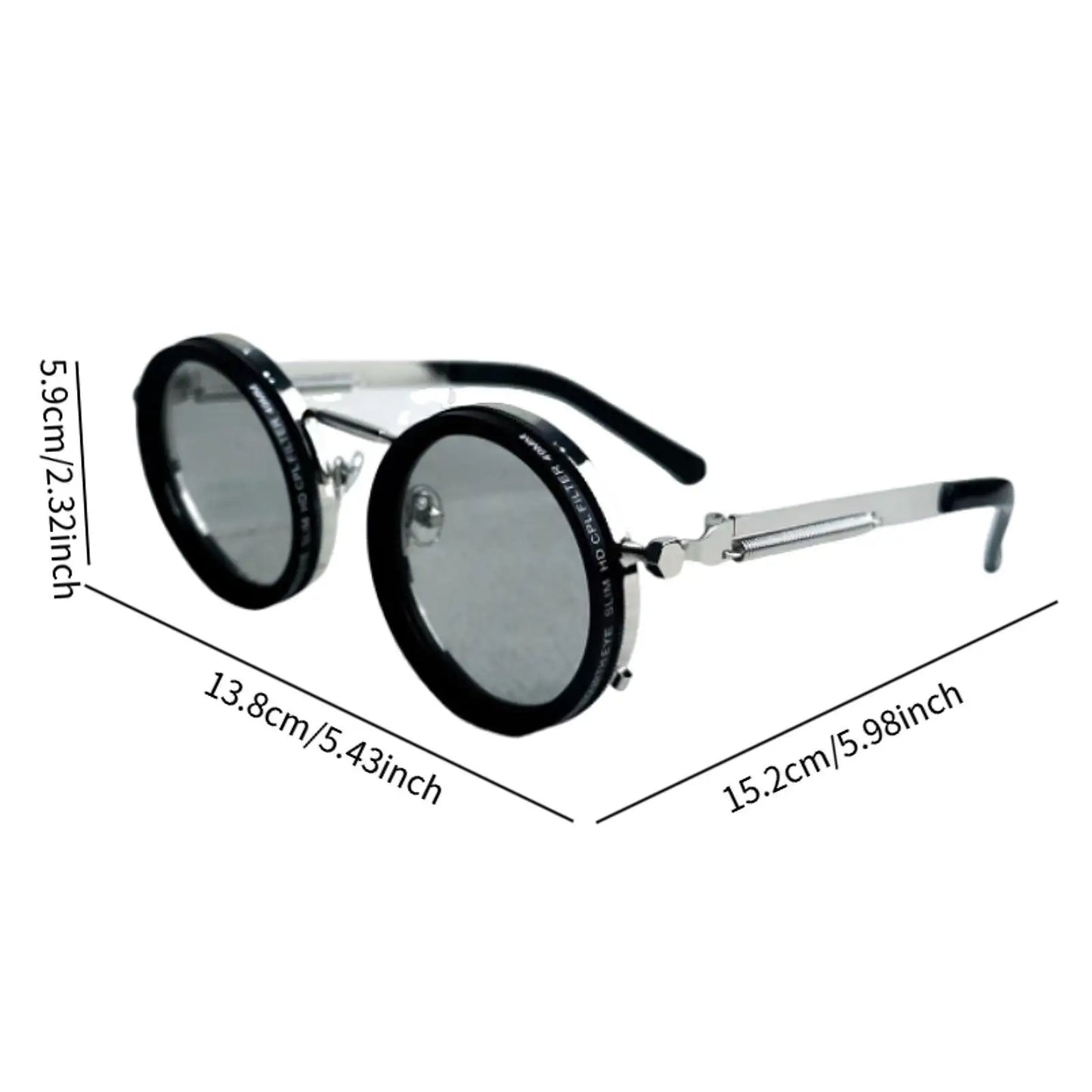 Adjustable Tint Polarized Sunglasses - Retro Round Frame for Outdoor Sports, Travel, Fishing & Casual Wear