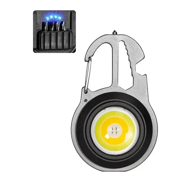 Mini Magnetic LED Work Light – Portable COB Flashlight & Emergency Keychain Tool (500LM)