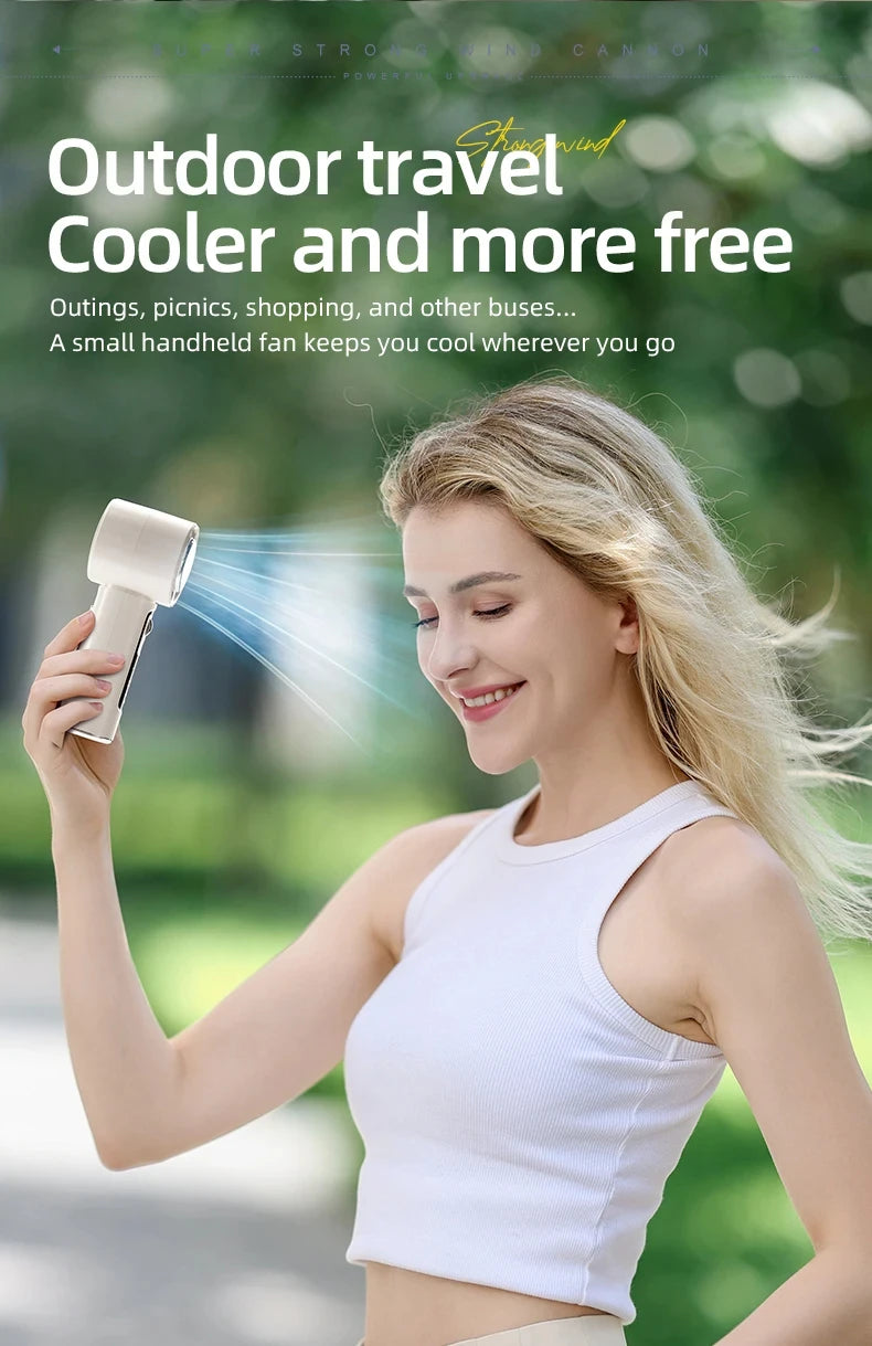 High-Speed Semiconductor Refrigeration Handheld Fan – 4000mAh USB Rechargeable Portable Outdoor Mini Fan