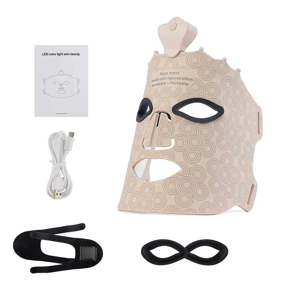7-Color LED Silicone Face Mask – Wireless Photon Light Therapy for Skin Rejuvenation & Brightening