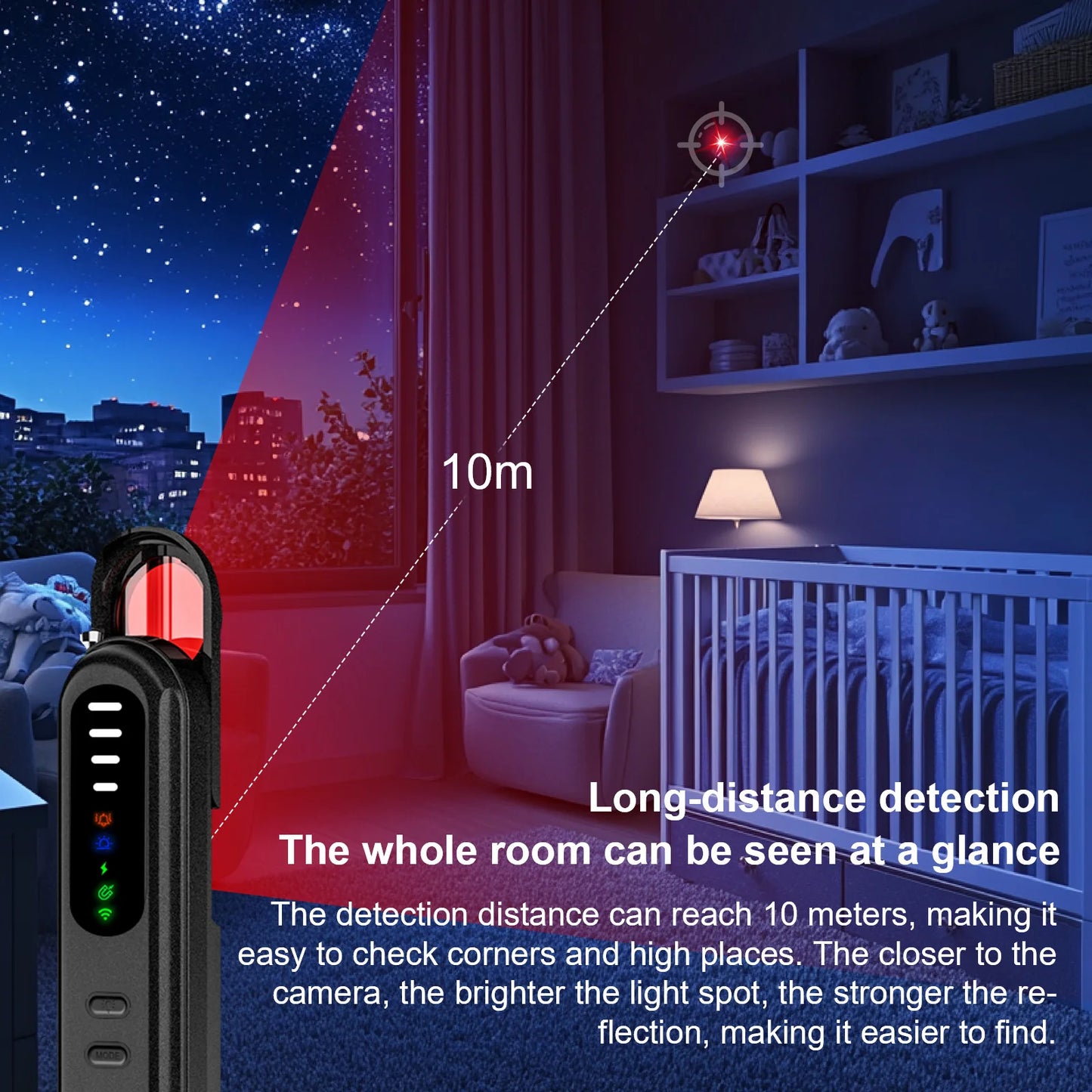 Camera Detector – Anti-Spy Infrared & GPS Signal Detection Alarm for Privacy Protection
