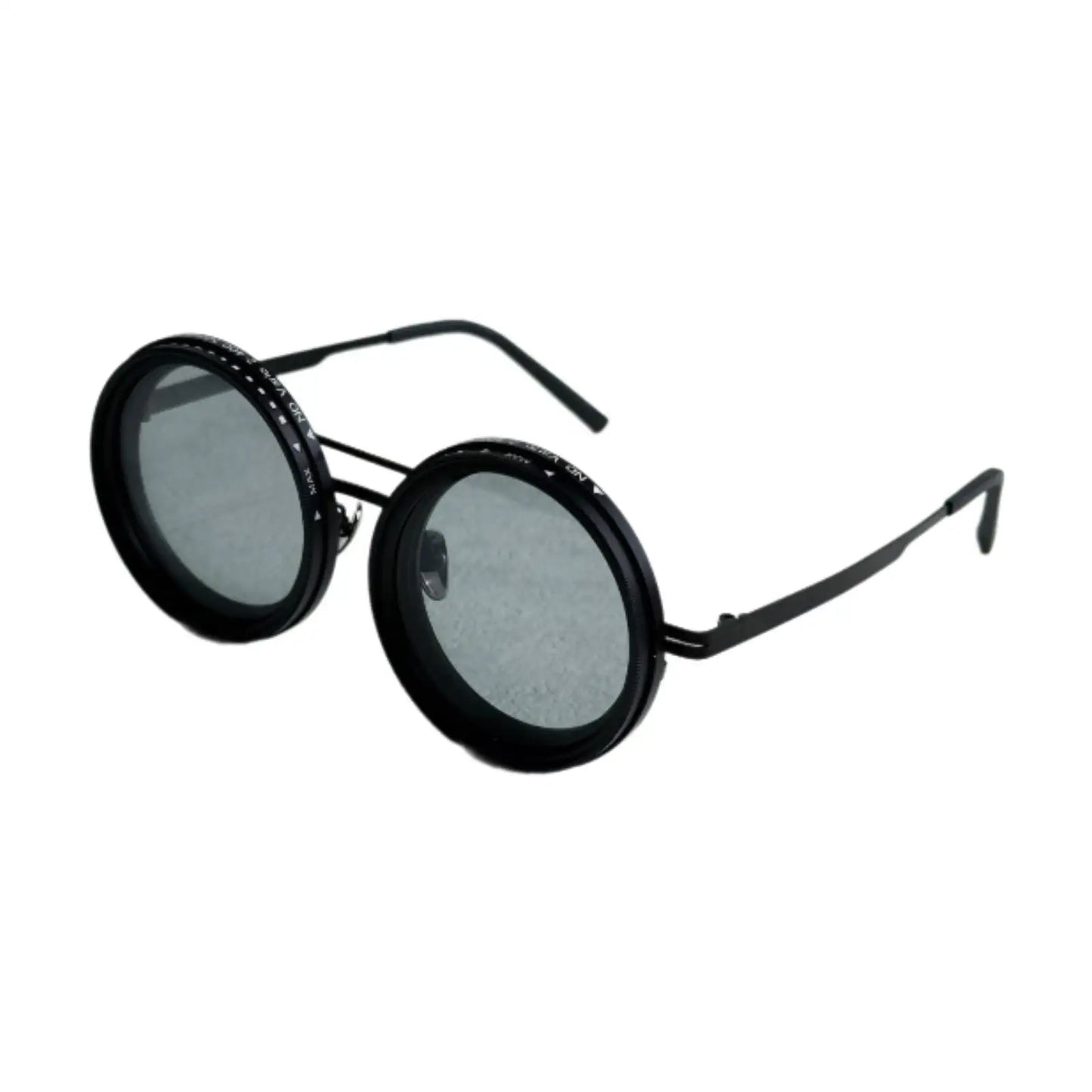 Adjustable Tint Polarized Sunglasses - Retro Round Frame for Outdoor Sports, Travel, Fishing & Casual Wear