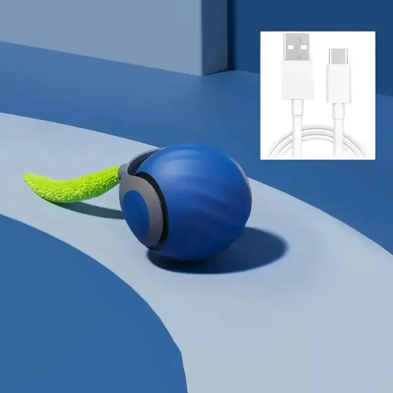 Smart Cat Toy Ball – USB Rechargeable Electric Rolling Ball with Auto Motion & Sound for Indoor Kittens